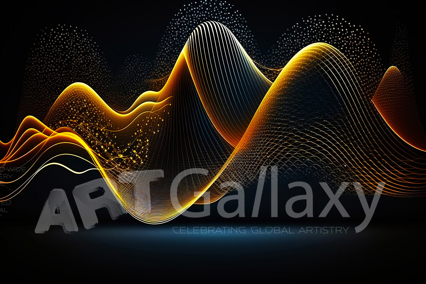 Abstract 3D Waves in Neon Holographic Motion. Generative AI