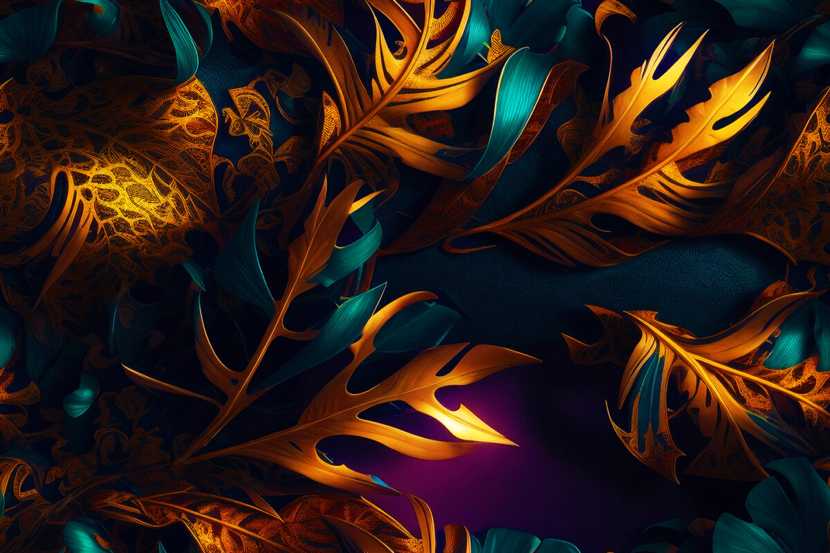 Tropical Leaves. A series of ai generated print artwork based on tropical leaves