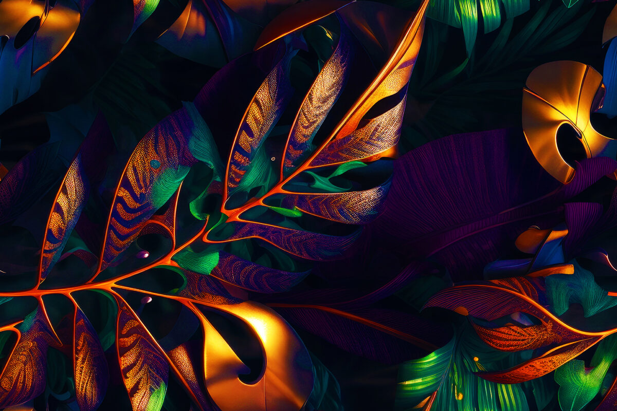 Tropical Leaves. A series of ai generated print artwork based on tropical leaves