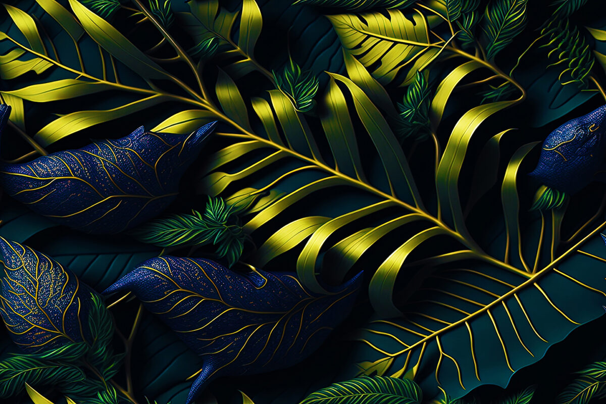 Tropical Leaves. A series of ai generated print artwork based on tropical leaves