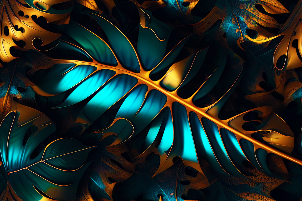 Tropical Leaves. A series of ai generated print artwork based on tropical leaves